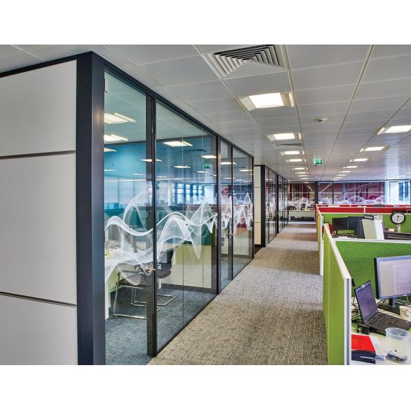 108mm Pre-Assembled Glass Partition Wall with 30dB Soundproofing