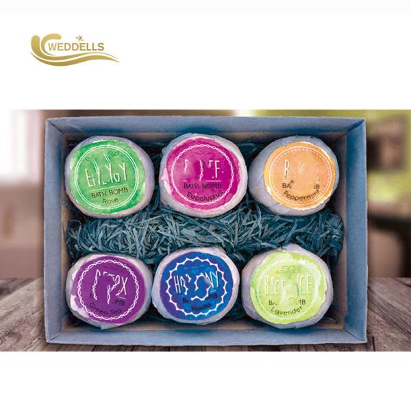 6 Pcs Fruit Scent Bath Bomb Gift Sets , Organic Shea Butter Coconut Oil Bath Bomb