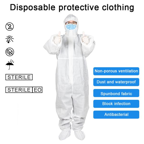 Alcohol Resistant Isolation Hospital Hooded Protective Clothing