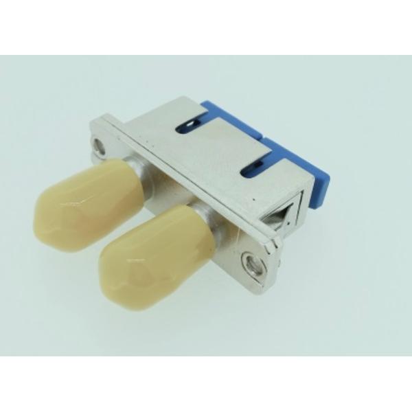 Duplex SC To ST Fiber Optic Adapters Female To Female Zinc Alloy Metal Housing