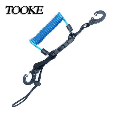 Flexible Secure TPU Plastic Wrist Diving Spring Coil Lanyard For Snorkeling Surfing