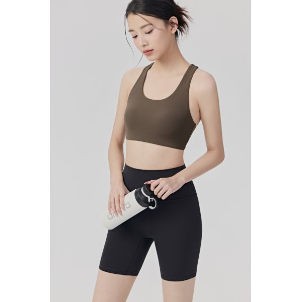 Brown Seamless Padded Sports Bra for High Impact Workouts with Breathable Fabric and Supportive Fit