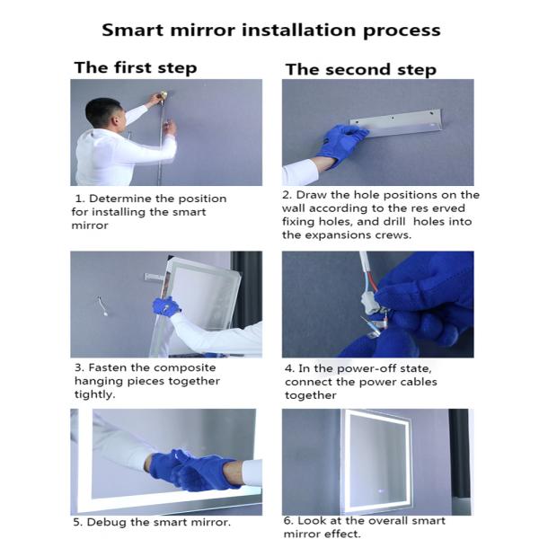 Душ Смарт стеклянный стена полное освещение до декора портативный декоративный для ванной зеркало