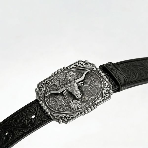Customize your own belt buckle in antique silver zinc alloy with colorful soft enamel detailing.