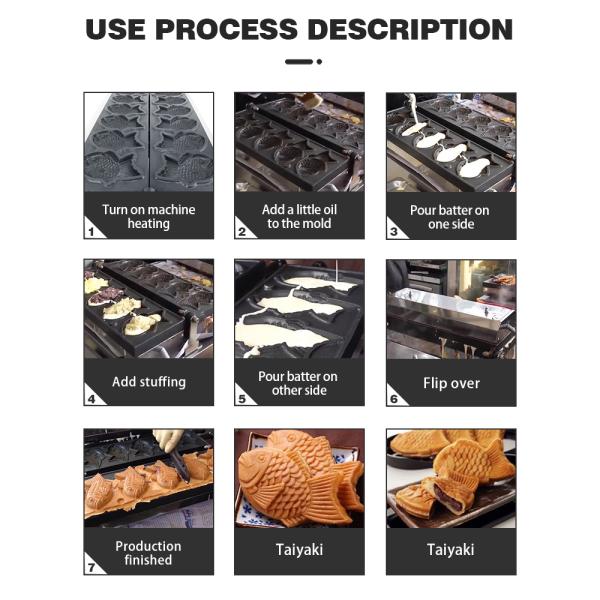 Корейский рыбный торт Коммерческий электрический вафлист Тайяки с 18 кг нержавеющей стали