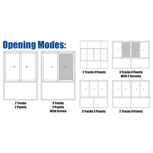 Thermal Break Design Aluminum Horizontal Double Glazed Sliding Windows
