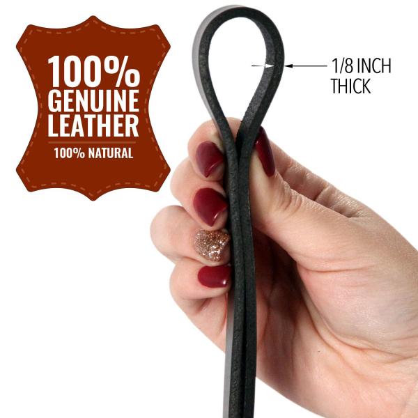 Водостойкая сверхмощная кожаная собака водит Хандмаде полное зерно 14 дюйма длинное