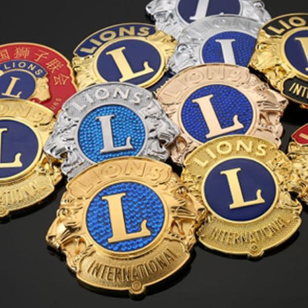 Custom Business Lapel Pins Gift , Personalised Zinc Alloy Lions Club Badge