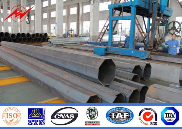 86 Micron Galvanization Thickness Steel Transmission Poles For Electrical Line Project