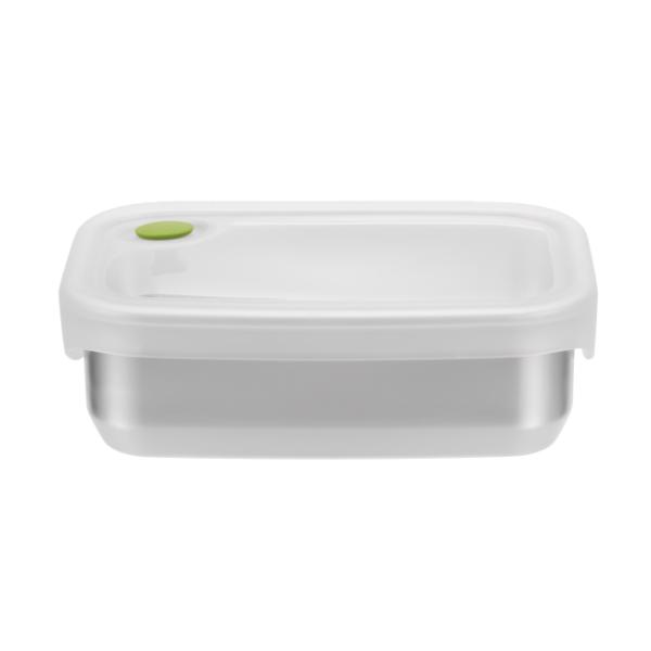 Straight-edge Stainless Steel Food Container With Silicone Lid