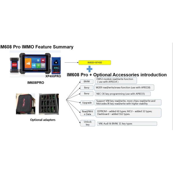 Autel original MaxiIM IM608 PRO chave automática programador e ferramenta de diagnóstico com XP400 Pro versão atualizada do IM608