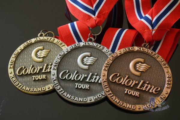 Noway Country Large Award Medals Recessed With Texture Antique Gold Silver Copper Plating