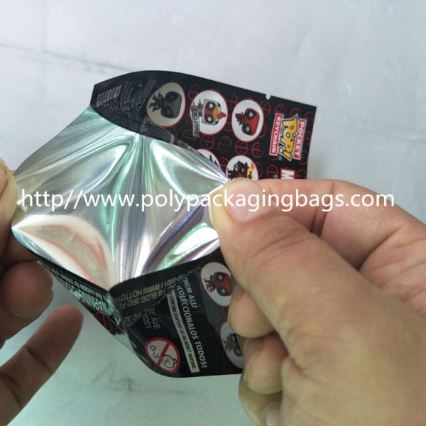Blue Aluminium Foil Packaging Bags Glossy Colorful Printing Three Side Seal Foil Toys Bag