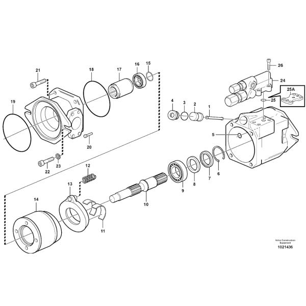 VOE11708990 11708990 Hydraulic Pump Truck Spare Parts Fitting For A25E A30D A30E A35D A40D