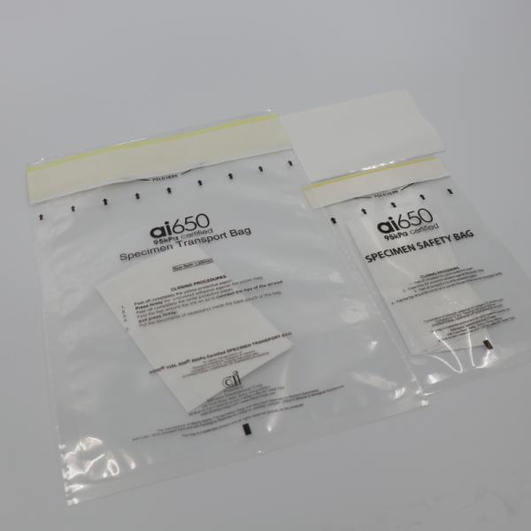 Disposable Plastic Packaging Biohazard Specimen Transport Bag 95kPa