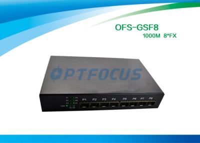 SFP 8 ethernet da fibra ótica do porto comuta 100mbps, completamente - modo duplo do interruptor frente e verso