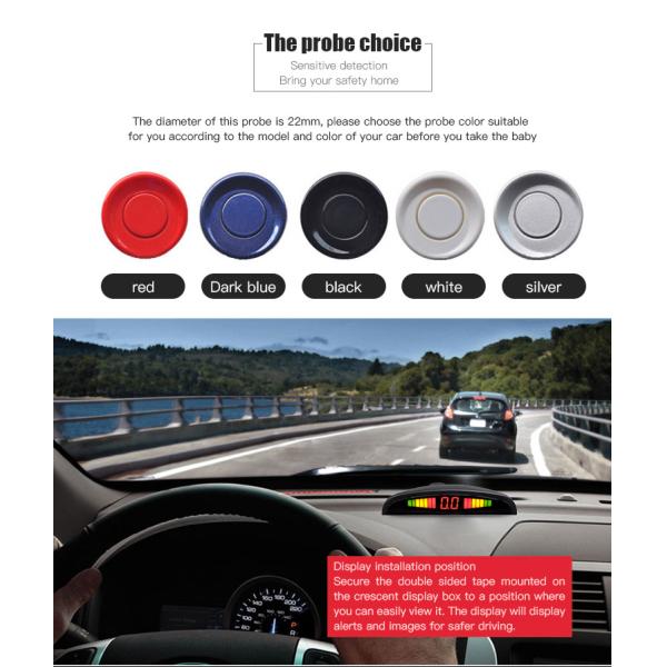 Digital Back Up Radar Parking Sensor Systems 22*20mm Probe 2.5W