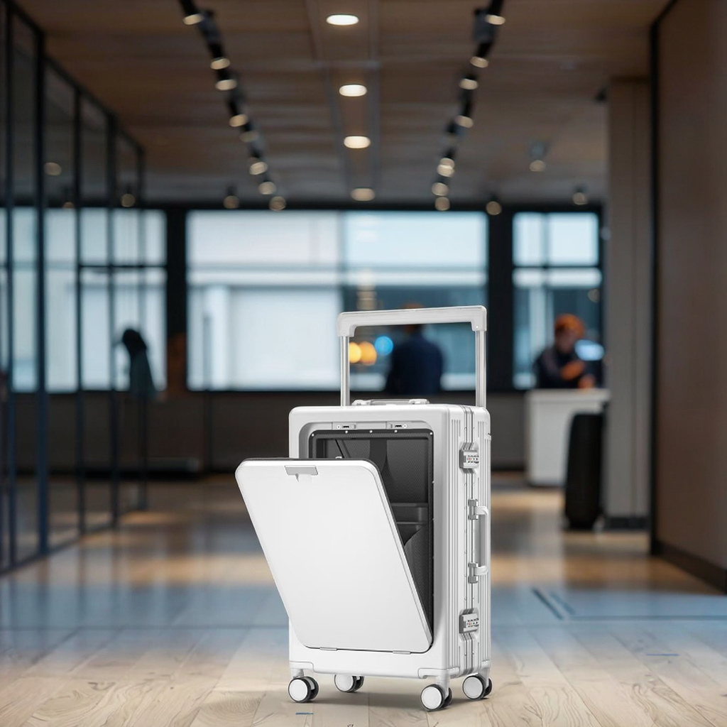New Productideas PC TSA Lock Travel Organizer Bag Spinner Suitcase Hanging Hook USB Charging Port Convenient Tote Bag for Travel