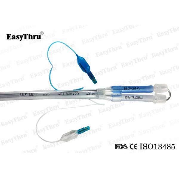 Anesthésie: tube endobronchial à double lumen à gauche et à droite pour une ventilation pulmonaire