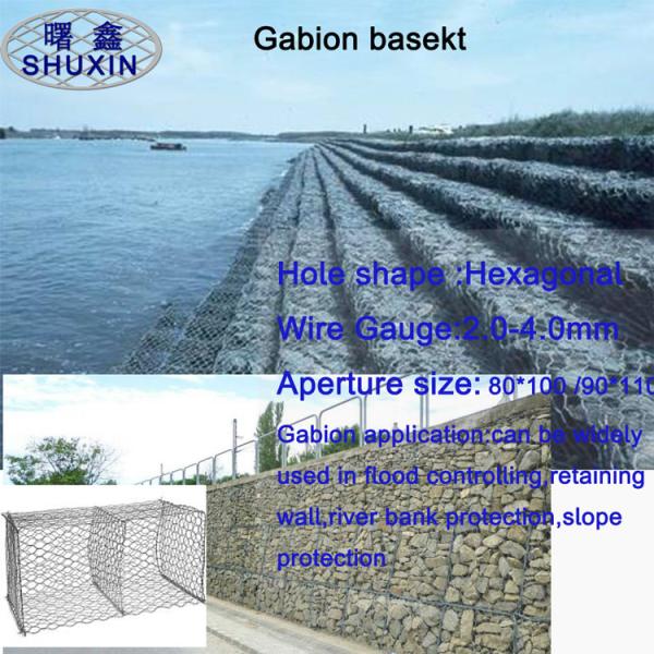 Двойник переплел 6x8cm гальванизированный шестиугольник клеток корзин Gabion заполненный камнем предотвращая ломать утеса