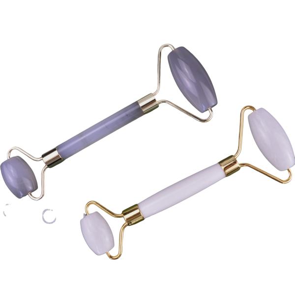 Gray Face Massage Agate Roller for Natural Skin Care and Facial Slimming