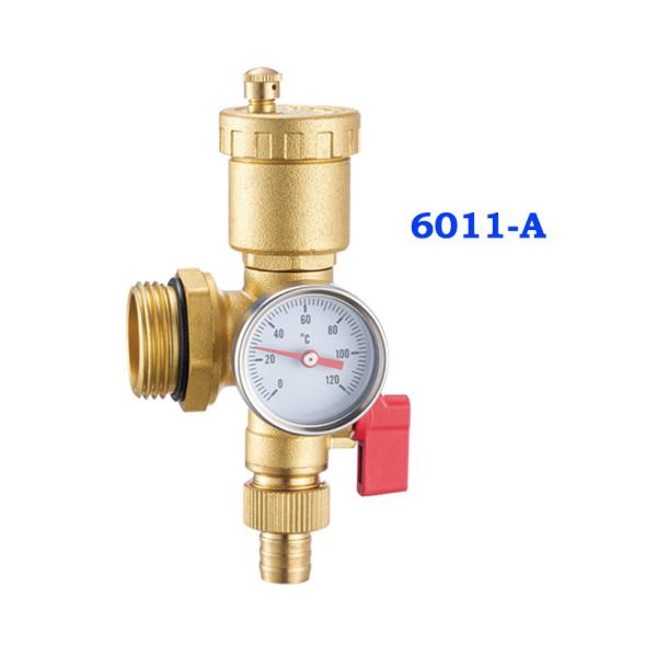Brass Manifold Parts Integrated Air Vent Valve G1/2