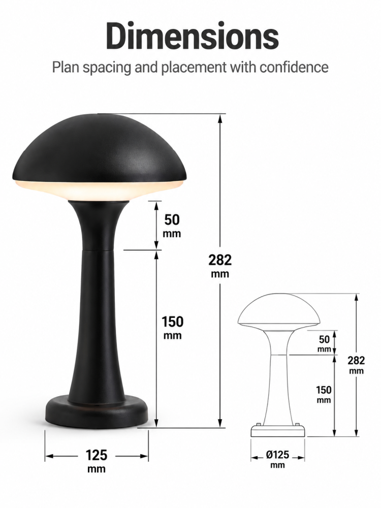 IP66 2700K Warm White LED Garden Lights Outdoor Pathway Lamp Mushroom LED Bollard Light
