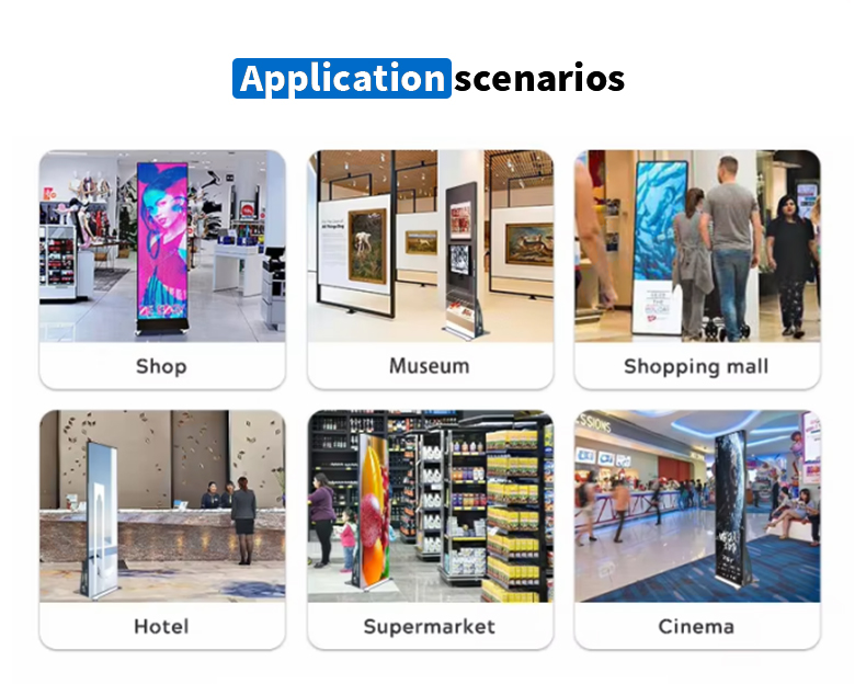 Foldable LED Poster P2.5 GOB Poster LED Screen Hd Display Stand Totem Double-sided Free Standing Led Poster Screen for Shopping Mall