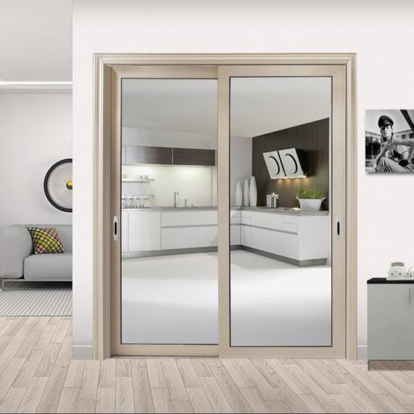 Puerta corredera de aluminio de larga duración para la prevención de humos de petróleo 50 años de vida útil y alta eficiencia energética