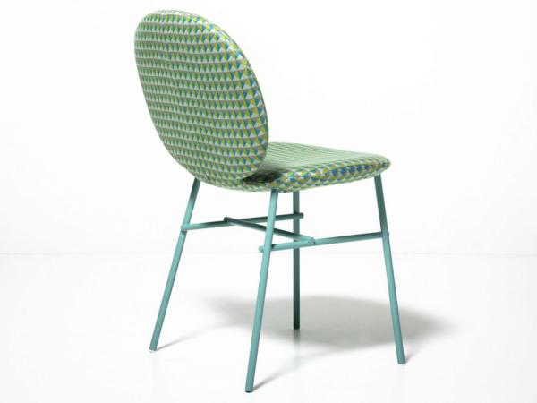 Kelly C Basic Fiberglass Dining Chair With High Backrest And Metal Base