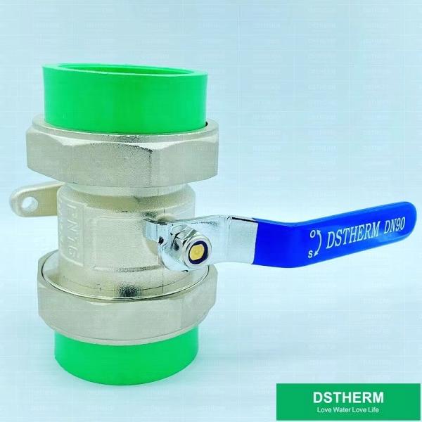 110мм PPR Двойной союзный шаровой клапан полный проход PN25 коррозионностойкий