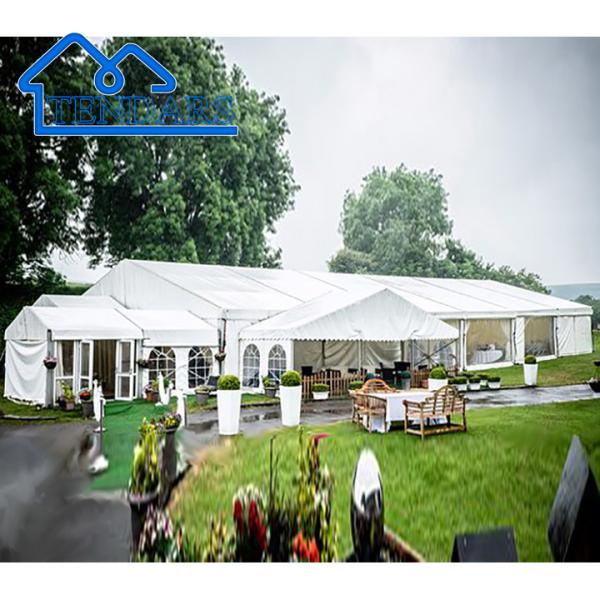 Fire-Retardant Party Marquee Tents Reinforced Alloy Frame Full Sidewall Canopy for Garden Receptions