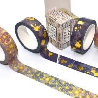 La coutume de bande de Washi de feuille d'or a imprimé la décoration d'ensemble sur bande de 50 Rolls