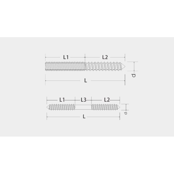 OEM Service Furniture Screw Bolts Double Thread Hanger Bolt Anti - Corrosion