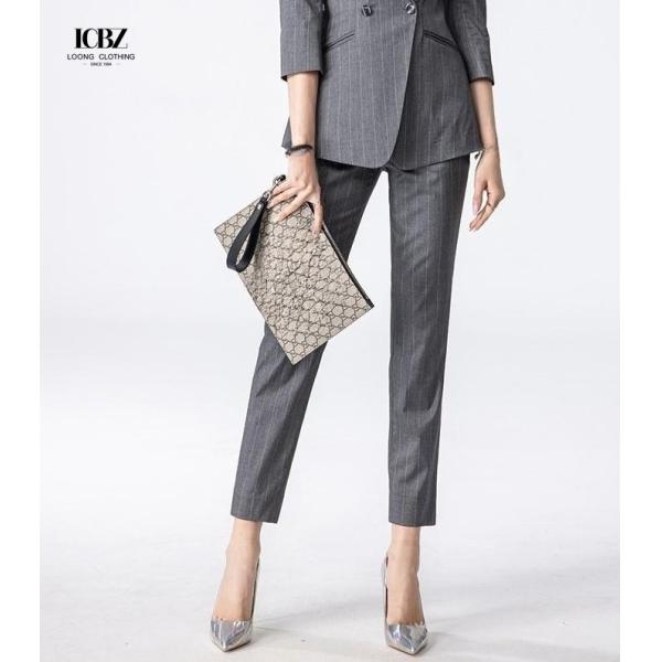 Женское офисное платье на заказ Тёмно-серый полосатый профессиональный рабочий костюм