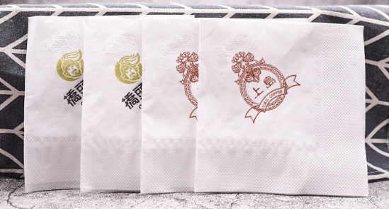 Double Layer Custom Logo Napkins For Restaurants Hotels Commercial Use