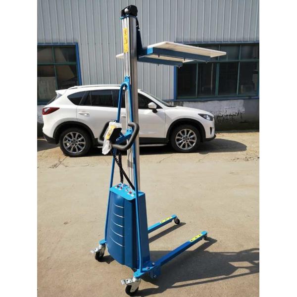 Small Hydraulic Stacker Truck Electric Work Positioner Lift Truck 220 Lbs Capacity