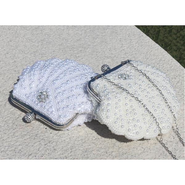 Shell pearl handmade string beads diamond slung over shoulder dinner evening bride retro dress cheongsam wedding bags