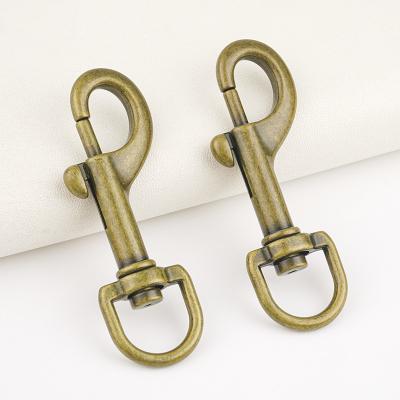Handbag Metal Snap Hook 15mm Bronze Swivel Hook Glossy Antique Brass Buckle for Bags