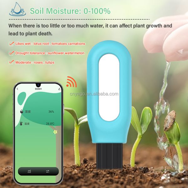 Wireless ZigBee Smart Soil Moisture Temperature Monitor for Plants App Controlled