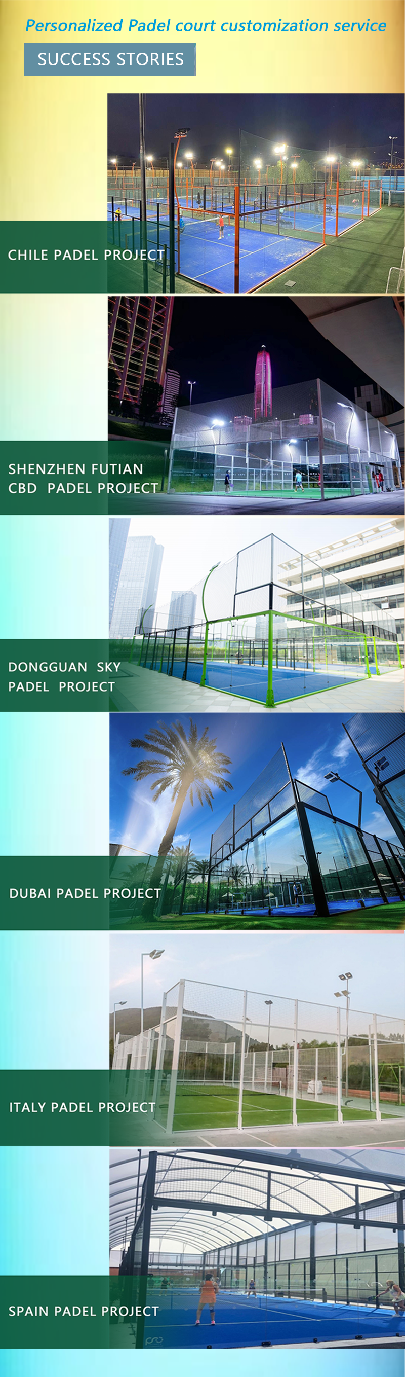 Premium High Strength Covered Padel Court With Roof Wear Resistant Roof Long Life