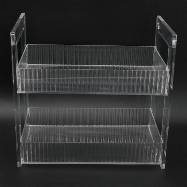 Durable Multi-Purpose Acrylic Shelf Double-Layer Transparent Organizer for Cosmetics Bathroom Toiletries