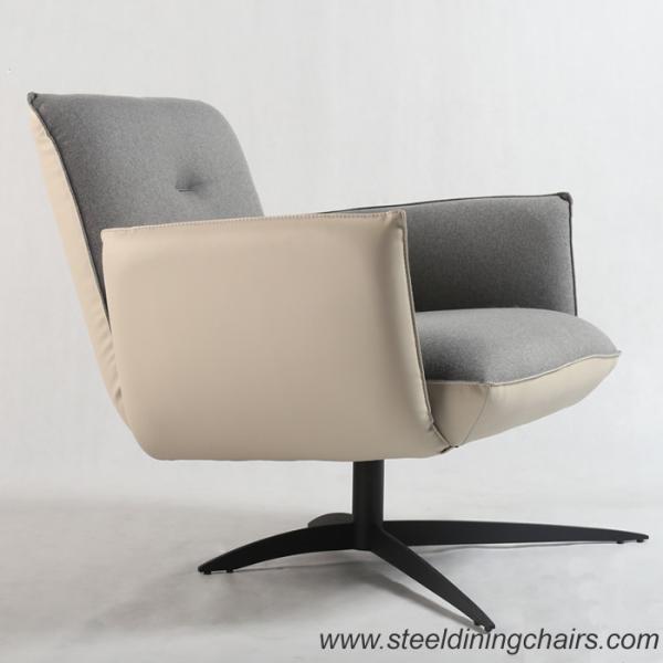 Stitched Lounge Black Iron 44CM 78cm Metal And Fabric Dining Chairs