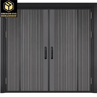 OEM Stainless Steel Entrance Door Golden Powder Coated Metal Exterior Doors