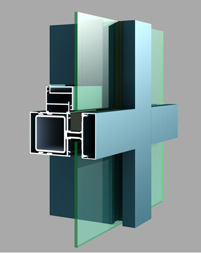 Ventilated Facades Aluminium Curtain Wall Profile Lightweight Eco Friendly