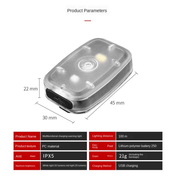 Outdoor IPX5 Waterproof LED Bicycle Light / Bicycle Tail Light Rechargeable 21G