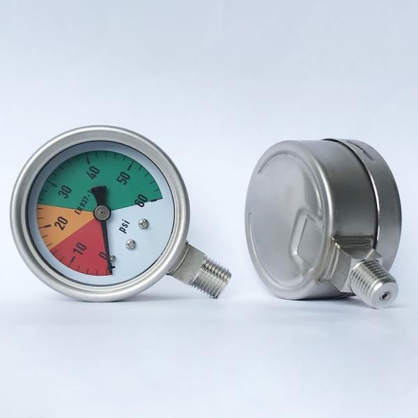 60 Psi SS 316 Bayonet Ring Pressure Gauge 2.5 Inches Glycerine Manometer