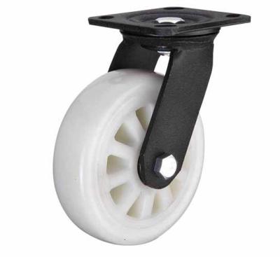 Black lacquer plated Swivel caster, rotating 4x2 white nylon wheel for heavy duty castor with durable wheel