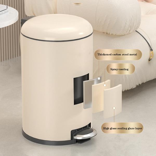 Hotel & Restaurant Waste Bin Round Stainless Steel Pedal Trash Can