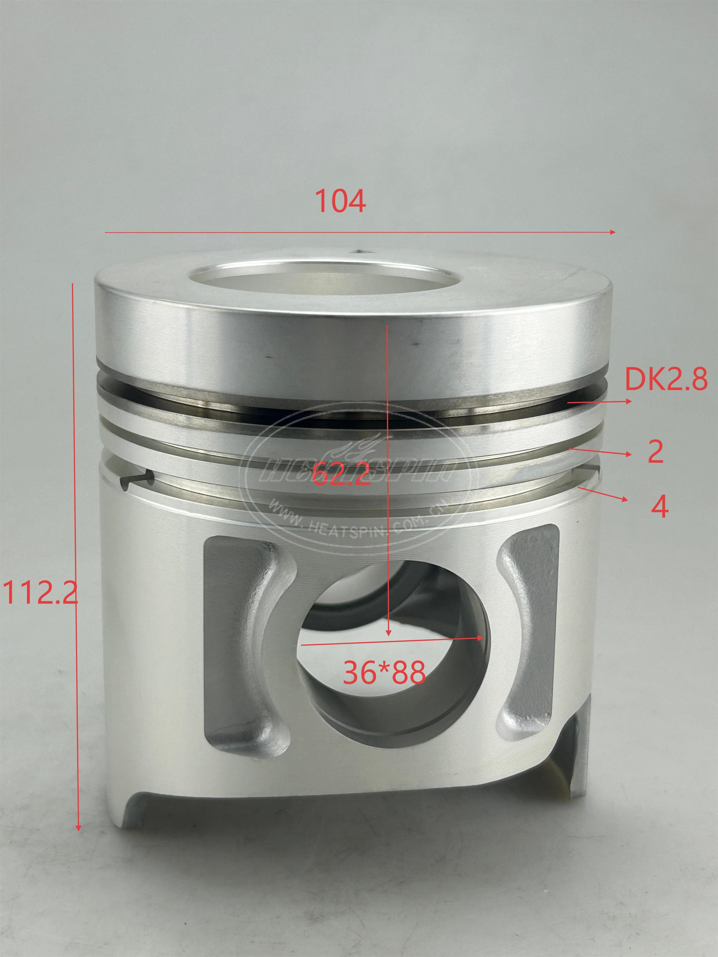 Heatspin Premium 104mm Diesel Engine Piston ME014160 Compatible with Mitsubishi 4D34T